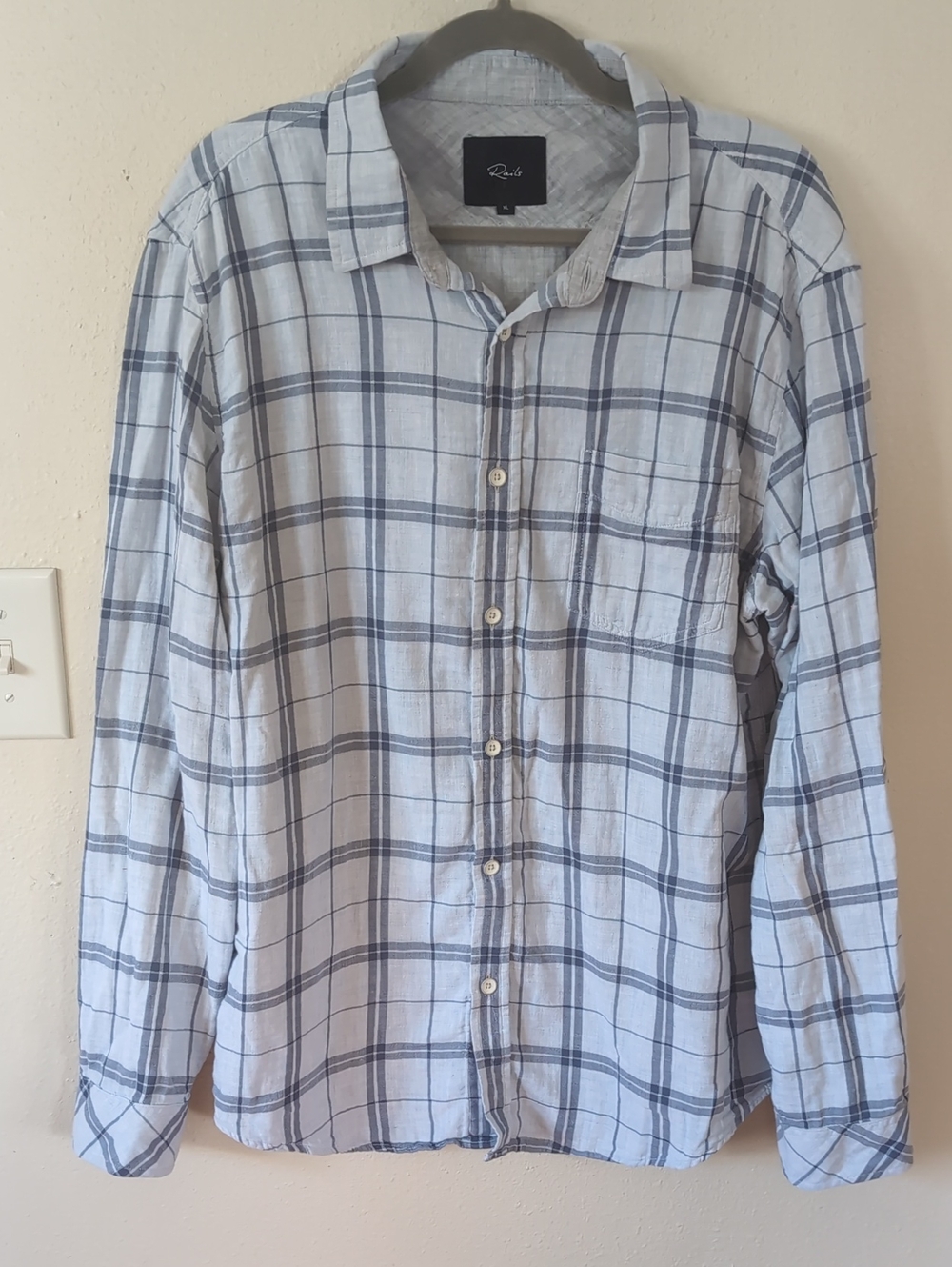 Rails Men's Wyatt Blue Plaid Button-Down Shirt XL
